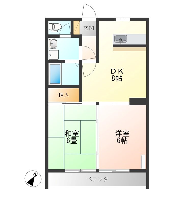 プラチナパレス宇都宮 308号室 間取り