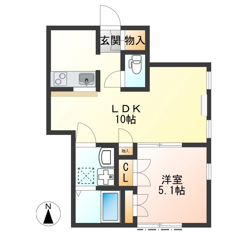 ミラコローザ・ノンナ　プリモ B号室 間取り