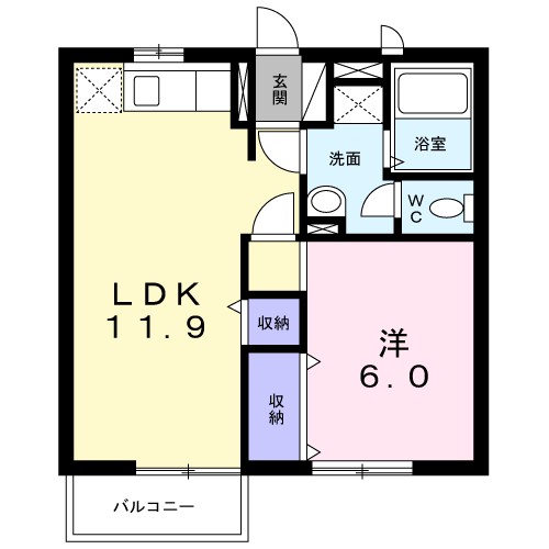 リバーサイドユキ 203号室 間取り