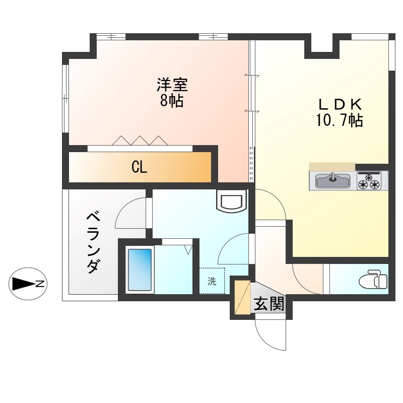 GRAN PASEO 元今泉 405号室 間取り