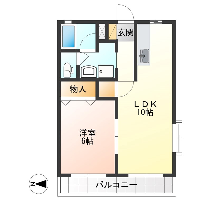 パインツリー 101号室 間取り