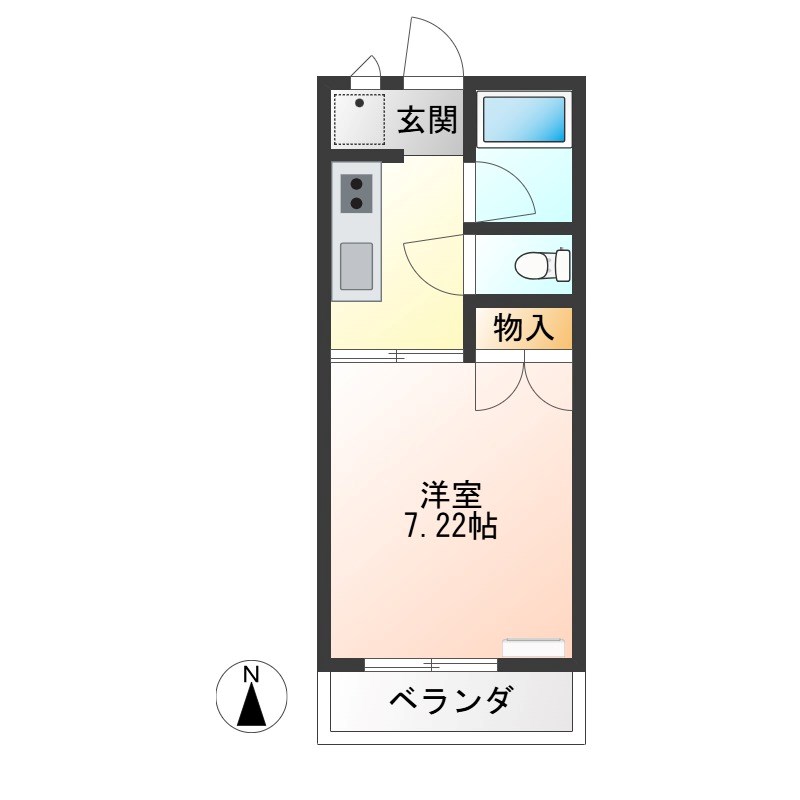 アタックスハイツ下栗B 102号室 間取り