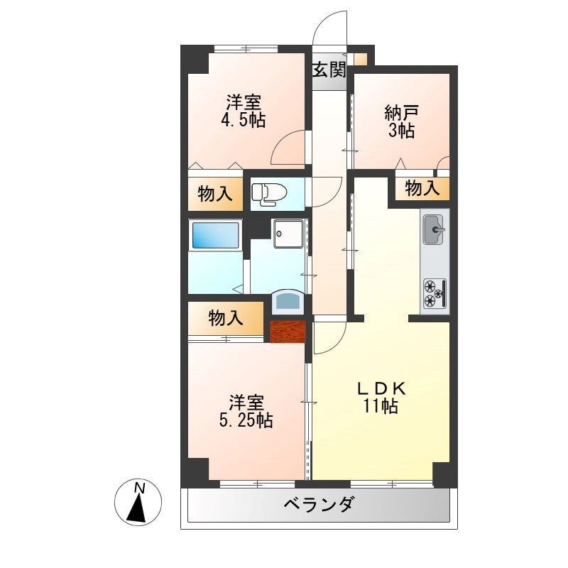 陽南イタリハイツ 104号室 間取り