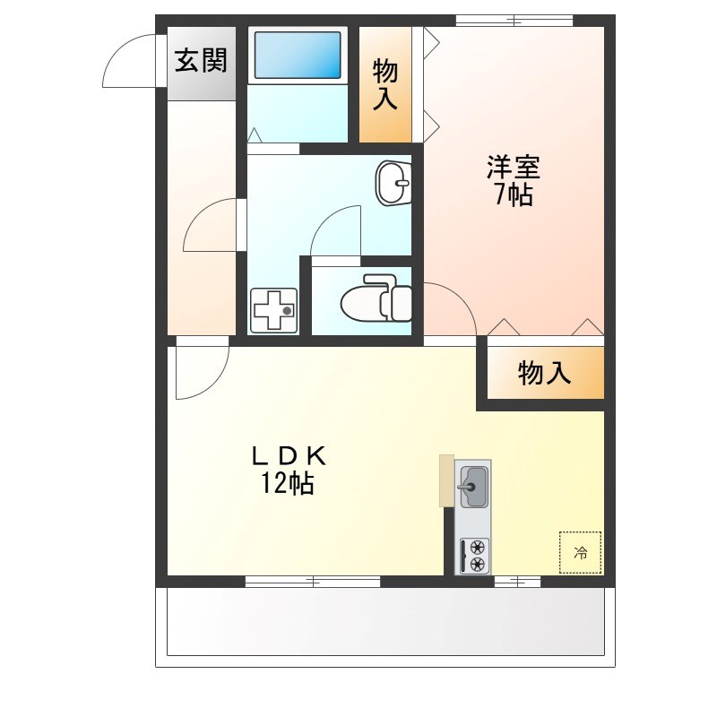 ヴィアステージ清原台A 303号室 間取り