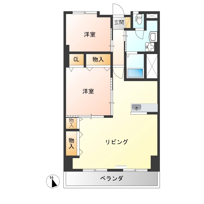 コーポ小尾 202号室 間取り