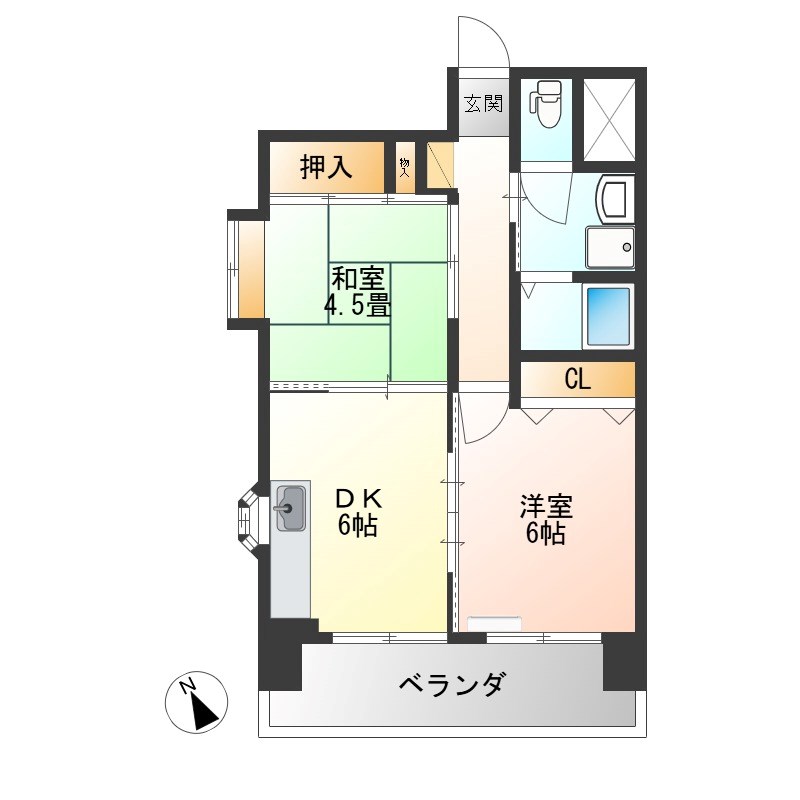 クラシティ御幸 502号室 間取り