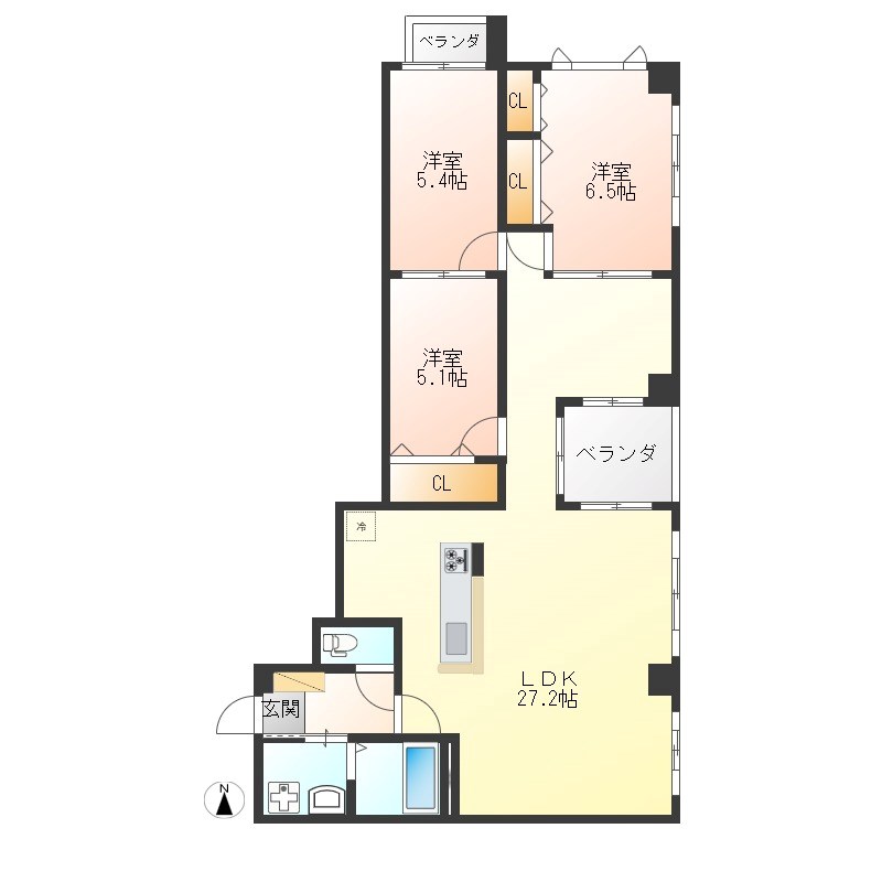 ジックス桜 502号室 間取り