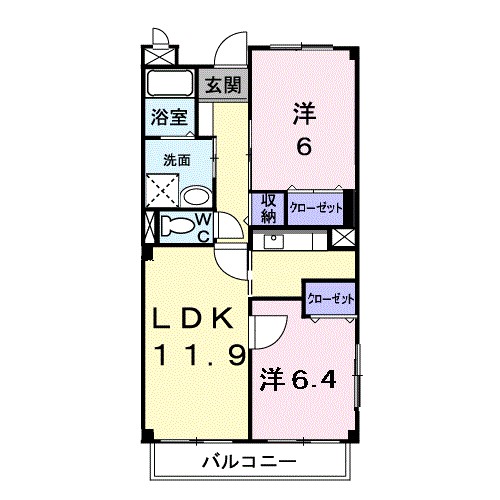 ファインロイテ 201号室 間取り