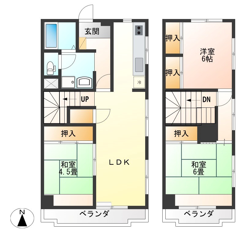 コーポ・ハピネス 401号室 間取り