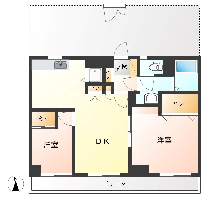 陽南イタリハイツ 502号室 間取り