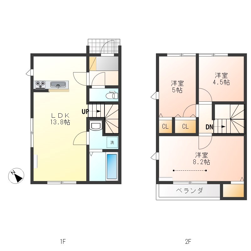 ディアコート D-2号室 間取り