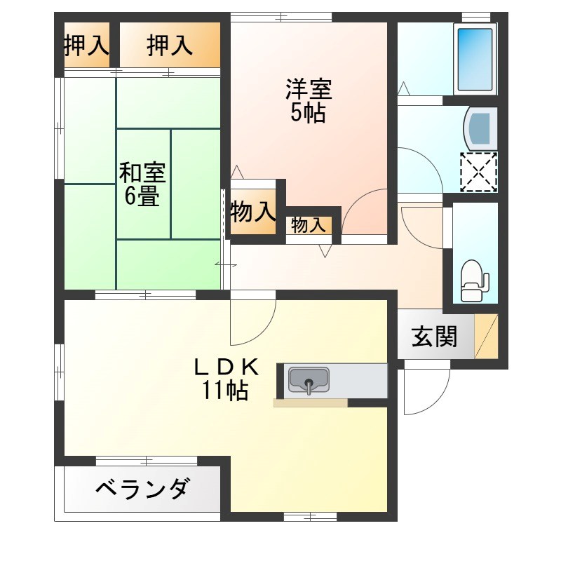 ラフォーレいずみ野C棟 202号室 間取り
