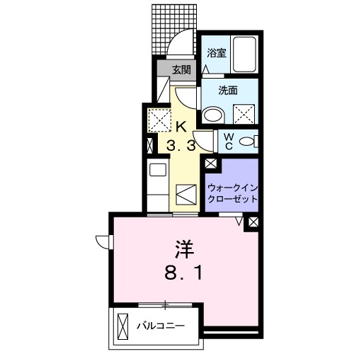 クレール上三川 103号室 間取り