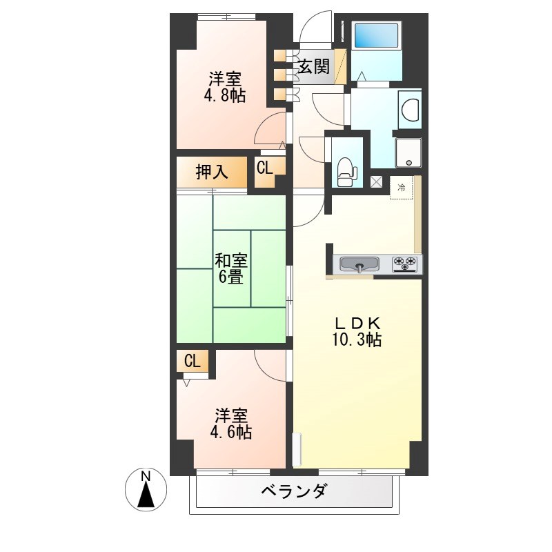 ROYAL RAISIN 110号室 間取り