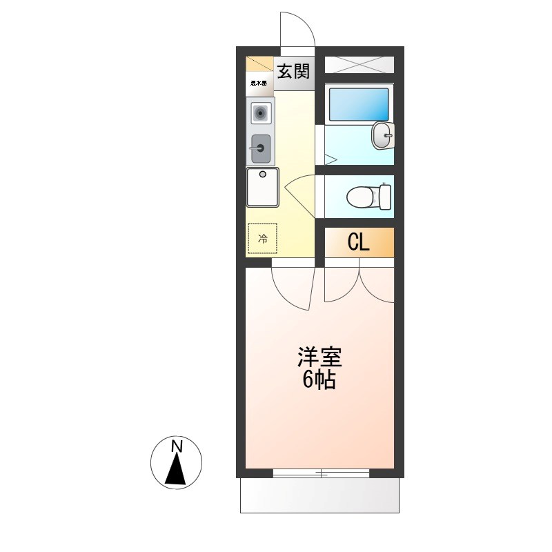 西川田第8レジデンス 104号室 間取り