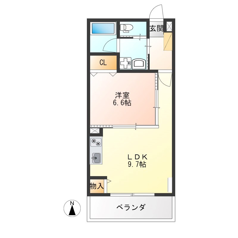 ネイザ戸祭 103号室 間取り