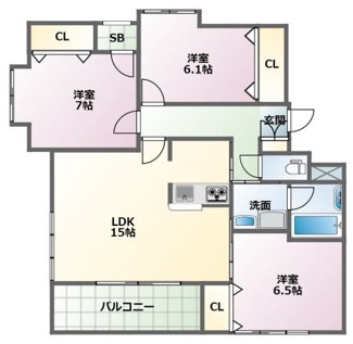 ネイザ戸祭 201号室 間取り