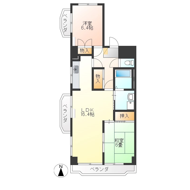 コーポ・ハピネス 105号室 間取り