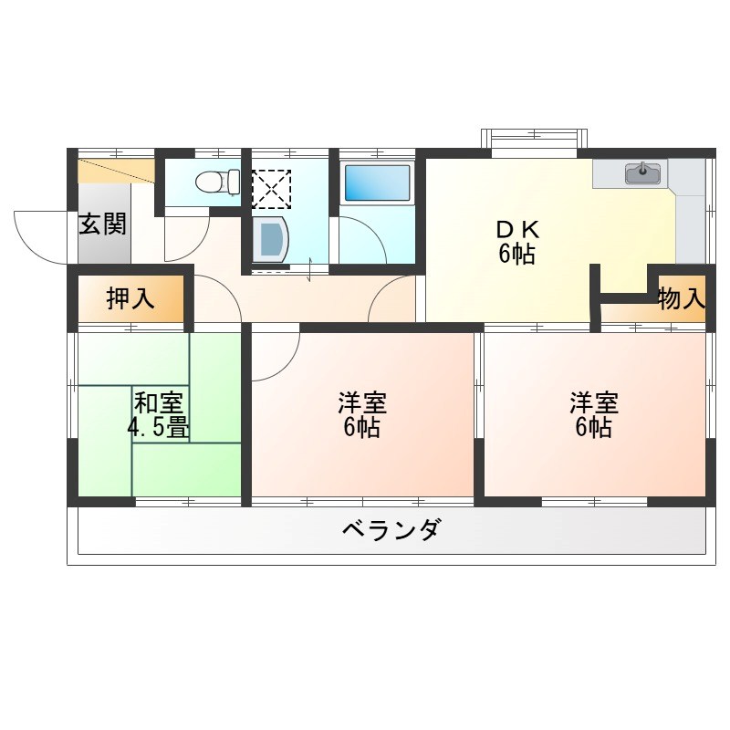 コーポシオタ 201号室 間取り