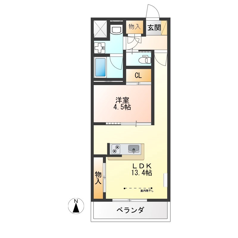 エソール陽東 202号室 間取り