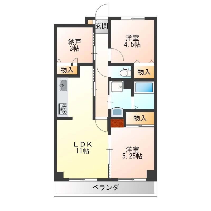 陽南イタリハイツ 105号室 間取り