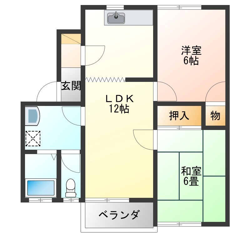 ヴェルエスト鹿沼A棟 202号室 間取り