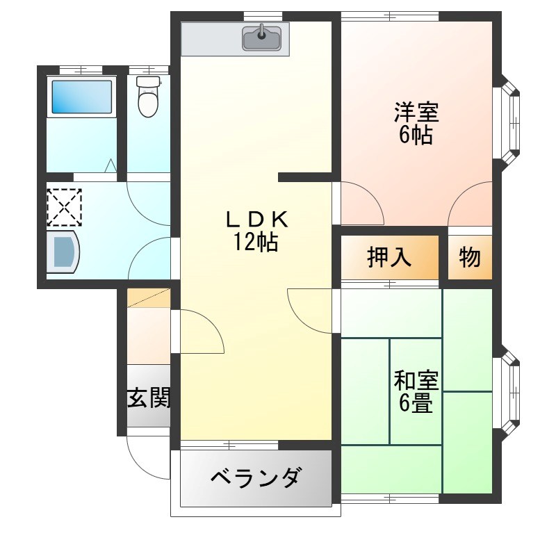 ヴェルエスト鹿沼B棟 203号室 間取り