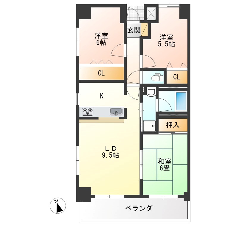 ルミエール元今泉 206号室 間取り