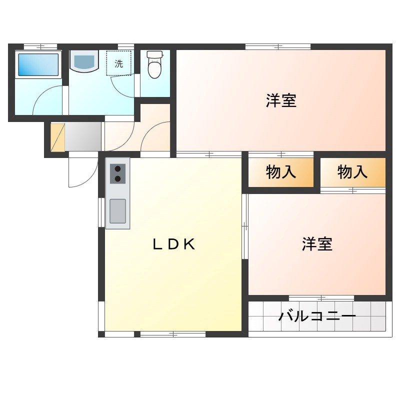 橋本ハイツ Ⅱ 202号室 間取り