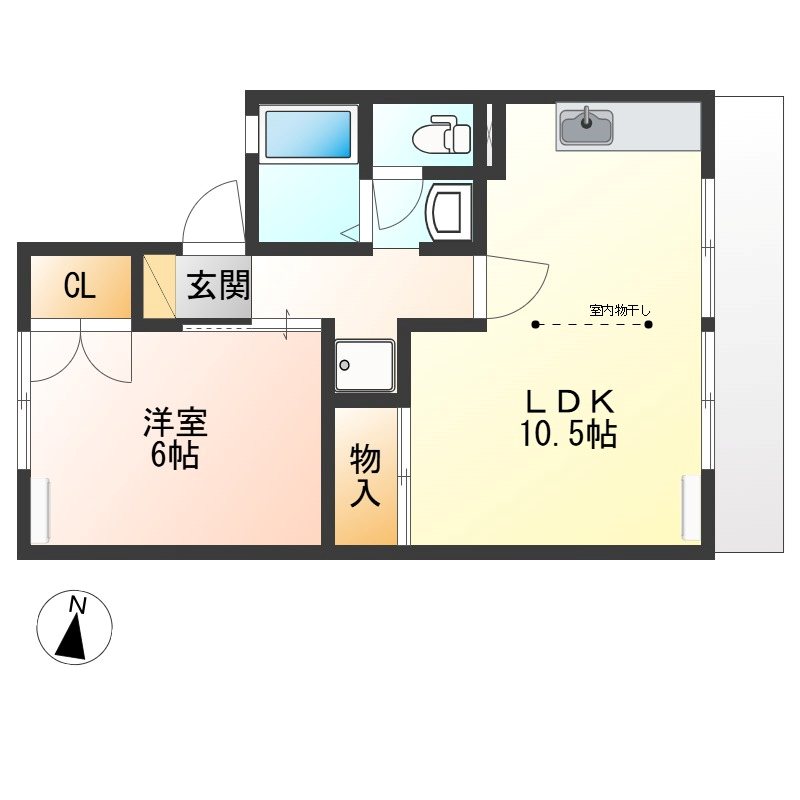 セジュール 103号室 間取り