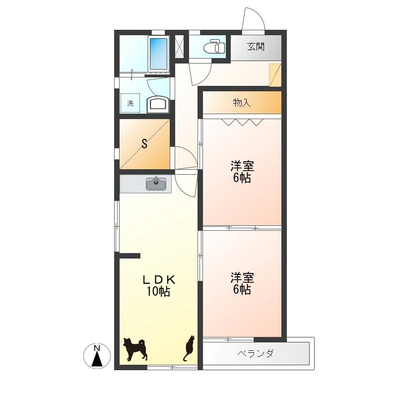 あさひレジデンス弐番館WEST 306号室 間取り