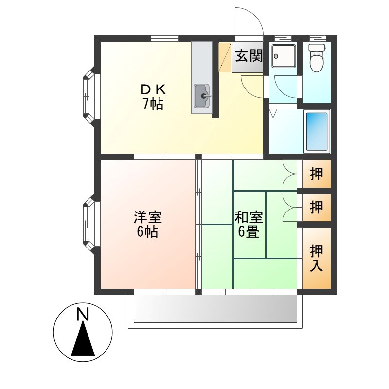 メゾンリーベC A号室 間取り