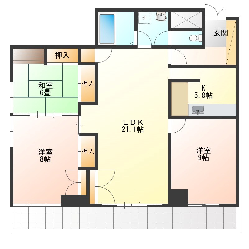 和三紫ビル 402号室 間取り