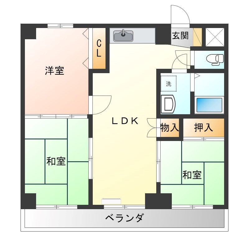 プラトー星 307号室 間取り