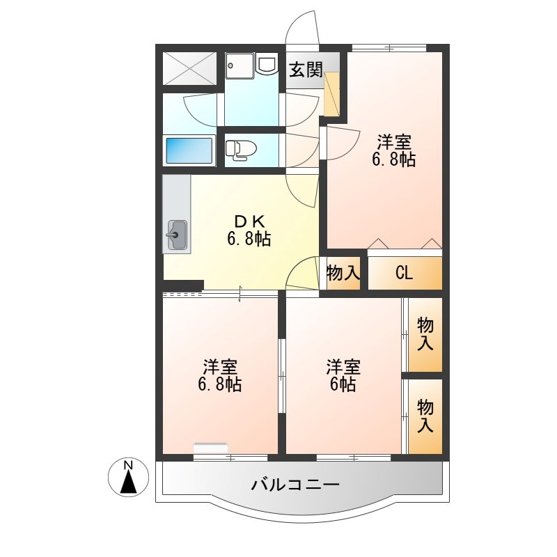 サン・アブニール 402号室 間取り