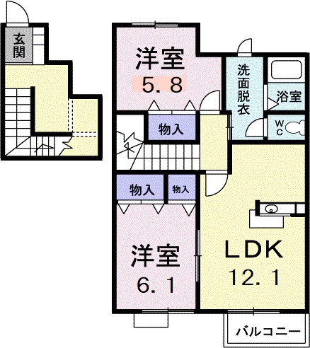 コルティーレ 202号室 間取り