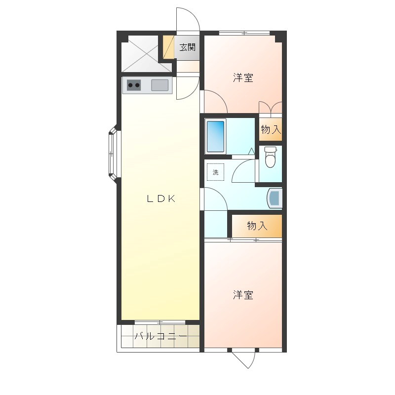 ロワールミタハイツ 601号室 間取り