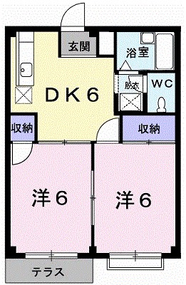 フランボワーズＣ 102号室 間取り