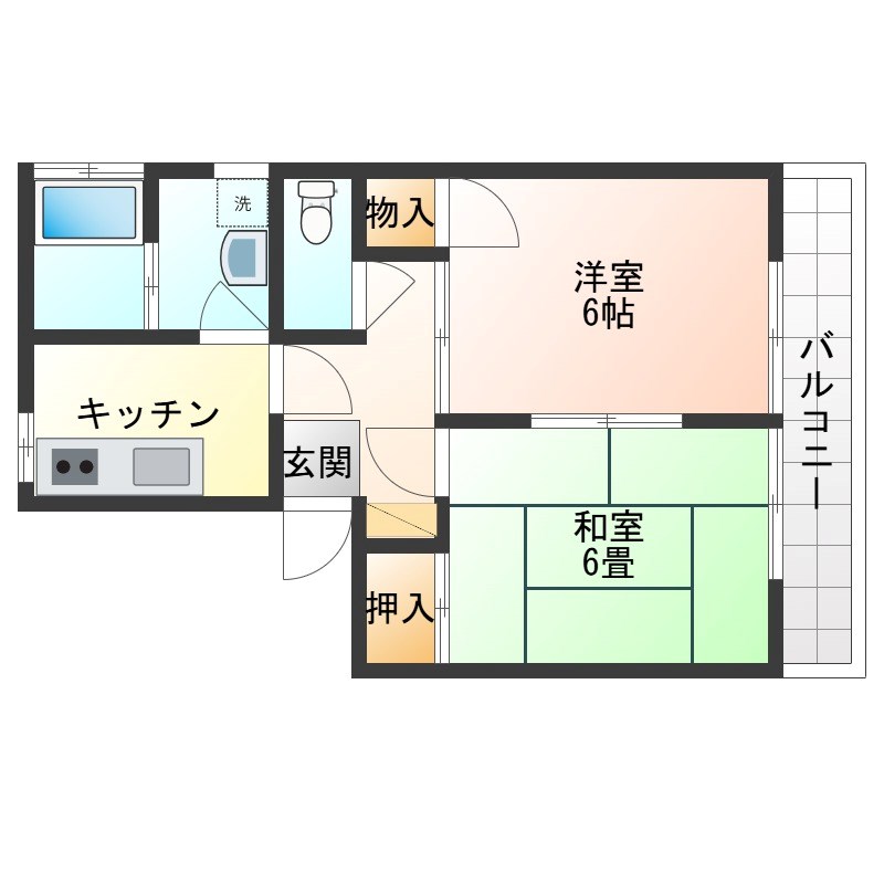 リベラルコーポ不動 301号室 間取り