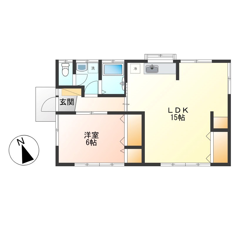 氏家平屋貸家 間取り