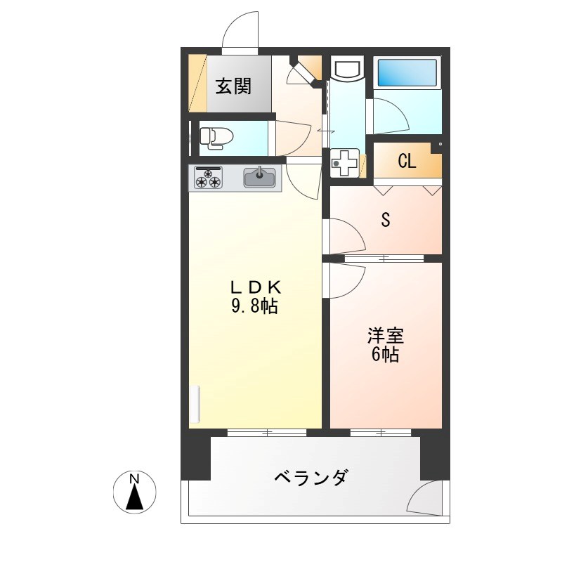 元今泉レジデンス 103号室 間取り