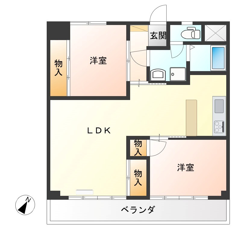レンシャル松原 205号室 間取り