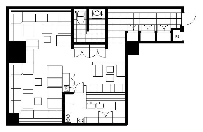 AWANOビル 2-C号室 間取り