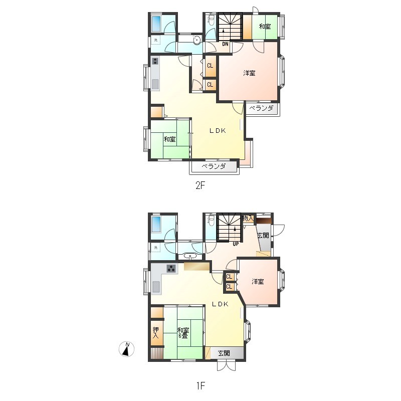 上戸祭貸家A 間取り