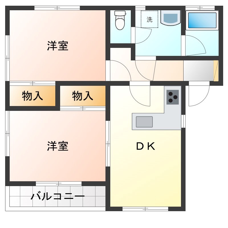 橋本ハイツ Ⅱ 103号室 間取り
