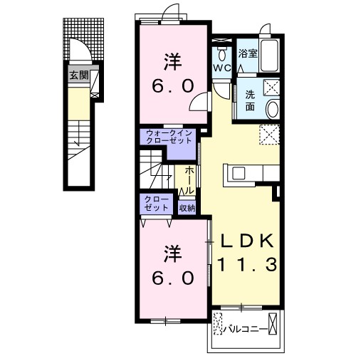 アンジュ・ブローテＢ 202号室 間取り