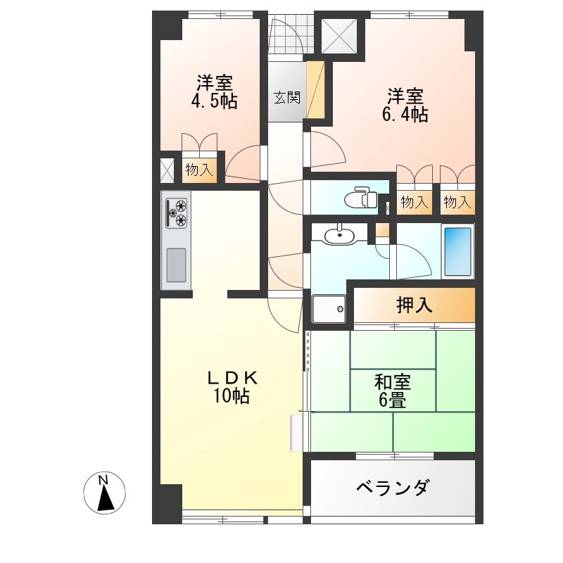サーパス今泉 2F号室 間取り