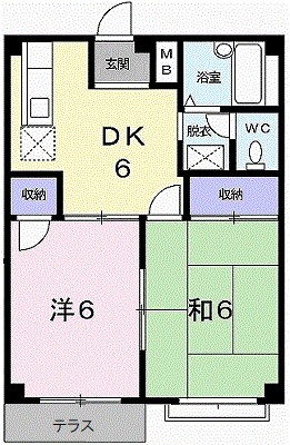 フランボワーズＢ 102号室 間取り