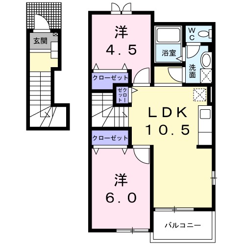 カーサ・ローマＡ 201号室 間取り
