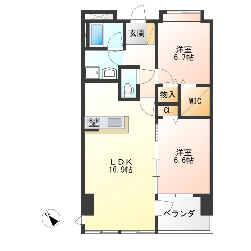 ファインクレストM 302号室 間取り